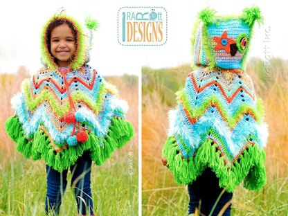 Fiesta Owl Poncho with Hood