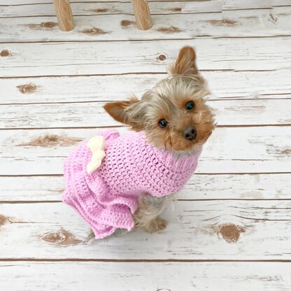 Dog Dress Crochet Pattern in 4 sizes #495