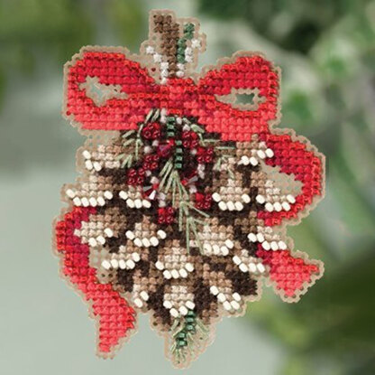 Mill Hill Pinecone Cross Stitch Kit - 6.5cm x 7.5cm