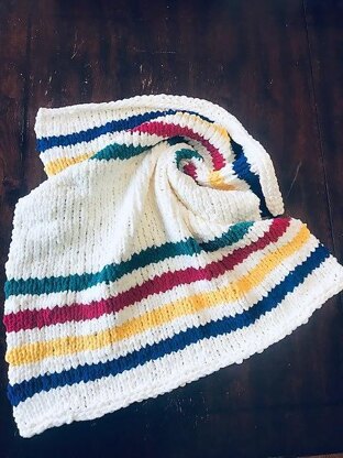 Hudson s Bay Inspired Baby Blanket Knitting pattern by Knits By