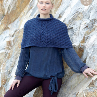 Woman's Cape in Sirdar Wool Rich Aran - 7334 - Downloadable PDF