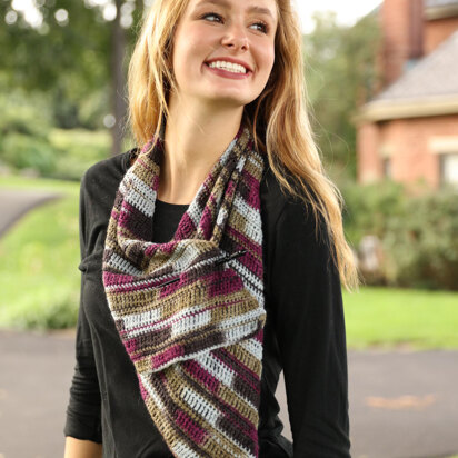 Diagonal Crochet Wrap  in Plymouth Yarn Andes Sock - F886 - Downloadable PDF