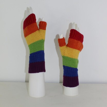 Rainbow Fingerless Gloves