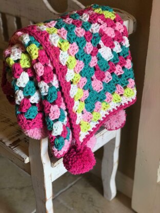 Cheery Granny Square Blanket