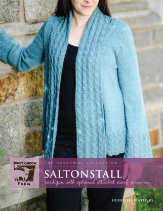 Saltonstall Cardigan with Optional Attached Scarf in Juniper Moon Farm Herriot