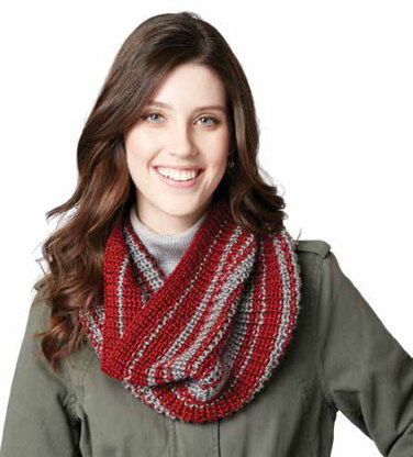 Shake It Up Striped Knit Cowl in Caron Simply Soft and Simply Soft Heathers - Downloadable PDF
