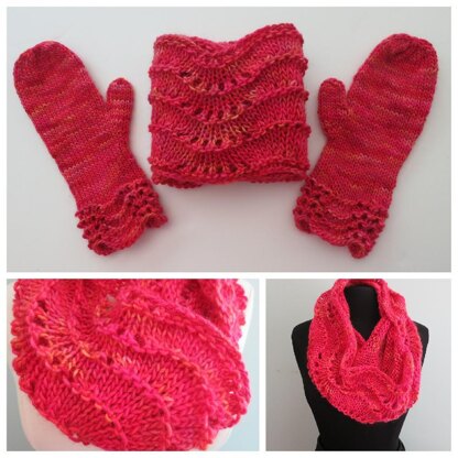 Lacy Cowl and Mittens