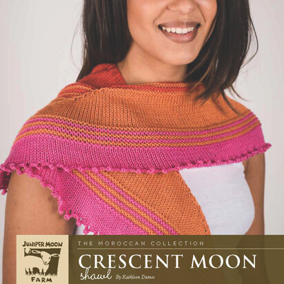 Crescent Moon Shawl in Juniper Moon Farm Findley DK - 14487 - Downloadable PDF