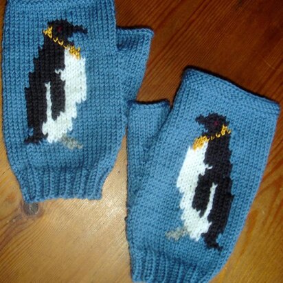 Penguin fingerless gloves