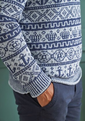 Garrick Sweater in Rowan Denim Revive - ZB296-00008 Garrick Sweater DE - Downloadable PDF