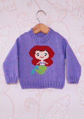 Intarsia - Ariel the Mermaid Chart - Childrens Sweater