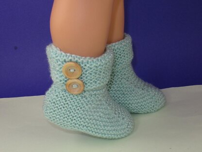 Easy Baby 2 Button Garter Stitch Booties