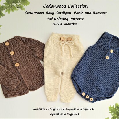 Cedarwood Collection | Cedarwood Baby Cardigan, Pants and Romper Set - knitting pattern