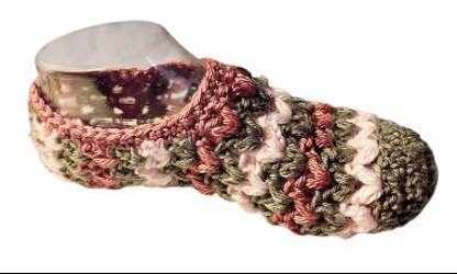 Crochet Puff V Stitches Slipper Pattern