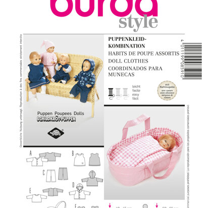 Burda Doll Clothes Sewing Pattern B8591 - Paper Pattern, Size ONE SIZE