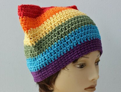 Gay Pride Rainbow Pussy Hat