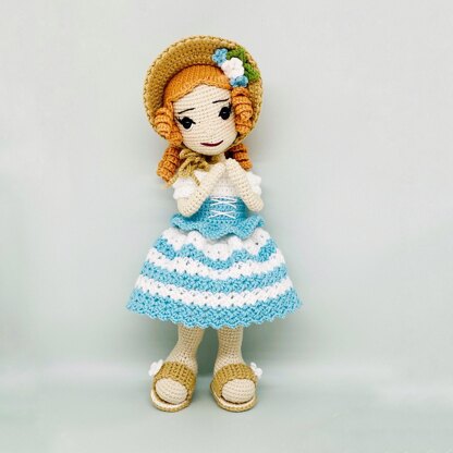 Crochet doll pattern amigurumi, Crochet doll with clothes pattern Crochet  pattern by Oxana Tim