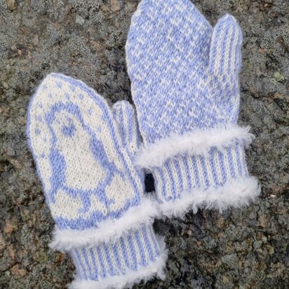 Penguin mittens for children