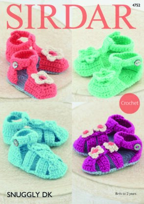 Sandals in Sirdar Snuggly DK - 4752 - Downloadable PDF