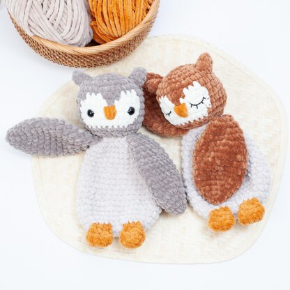 Crochet owl snuggler pattern, Owl lovey
