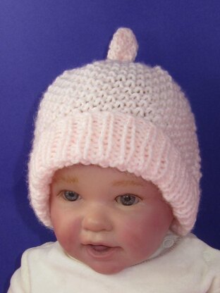 Baby Moss Stitch Topknot Beanie Hat