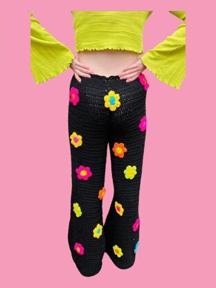 Flared Crochet Trousers