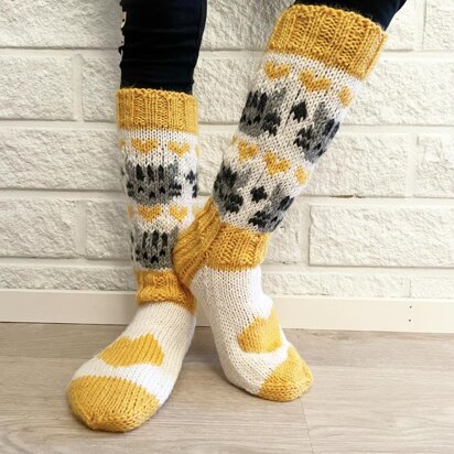 Kitty Cats wool socks