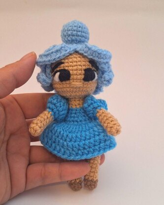 Blue Rainbow Crochet Doll 3 Levels in 1