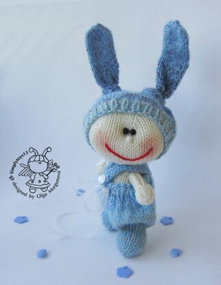 Pebble doll blue Bunny