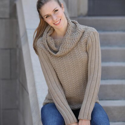 Herringbone Cowl Pullover