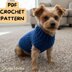 Top Down Dog Sweater Crochet Pattern – One-Piece Cozy Pet Pullover PDF, Customize 4 Sizes XS-S-M-L | Easy Crochet Tutorial for Dogs