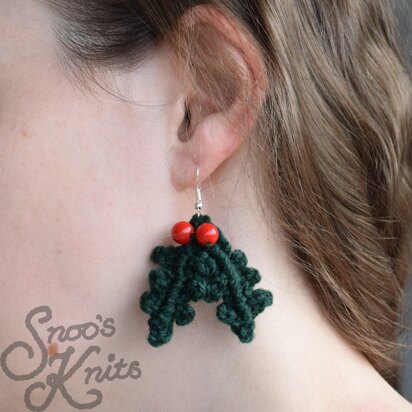 Free Holly Earrings Knitting Pattern Snoo's Knits