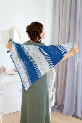 Blue Impression Shawl