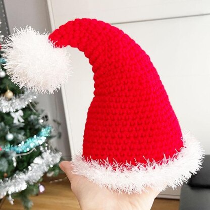 Crochet Santa hat. Christmas tree topper. Skirt topper. Christmas decoration. New year ornaments