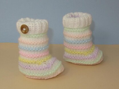 Easy Baby Candy Stripe Booties