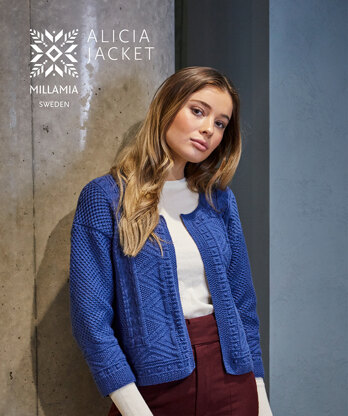 Alicia Jacket - Knitting Pattern for Women in MillaMia Naturally Soft Merino - Downloadable PDF