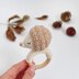 Hedgehog crochet pattern baby rattle toy Amigurumi pattern teether ring