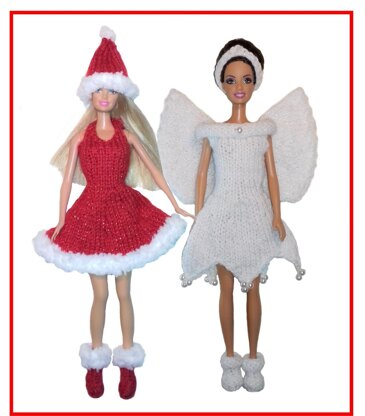 Santa and Fairy outfits for Barbie doll