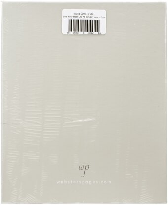 Webster's Pages Color Crush A5 Faux Leather 6-Ring Planner Binder 7.5"X10" - Live Your Best Life - Grey