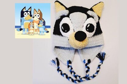 Crochet Bluey Dog Kids Hat Pattern