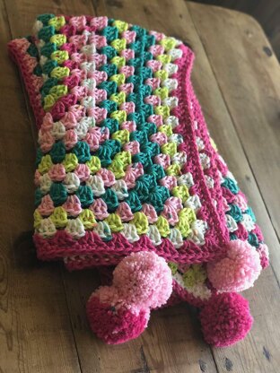 Cheery Granny Square Blanket