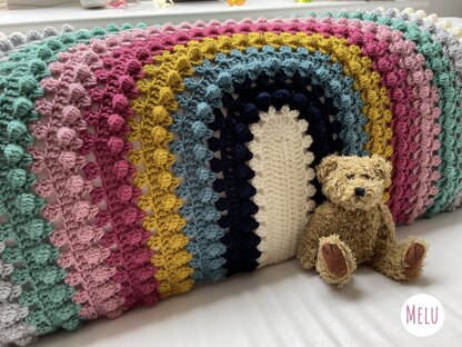 Granny Bobblina Rainbow Blanket pattern by Melu Crochet