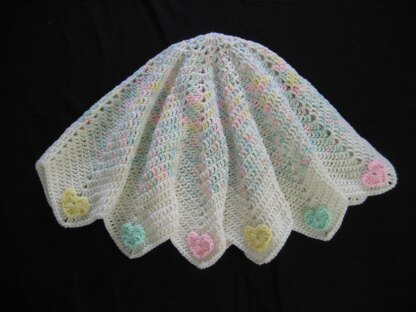 Ripple Hearts Baby Blanket