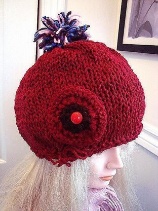 632 RED HAT, Knitting pattern, baby to adult