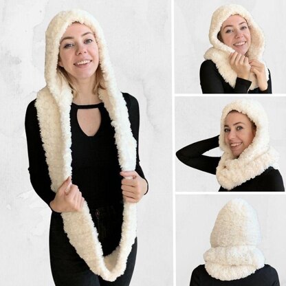 Faux Fur Hooded Infinity Scarf