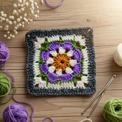 Crochet Square Motif Pattern + Video Tutorial | Easy Crochet Block Design