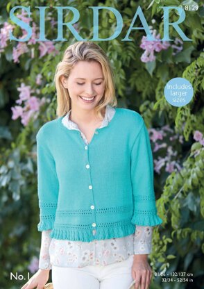 Cardigan with 3/4 Sleeves in Sirdar No.1 - 8129 - Downloadable PDF