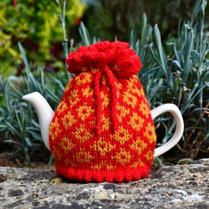 Diamond Fair Isle 2 Cup Teapot Cosy Knitting Pattern