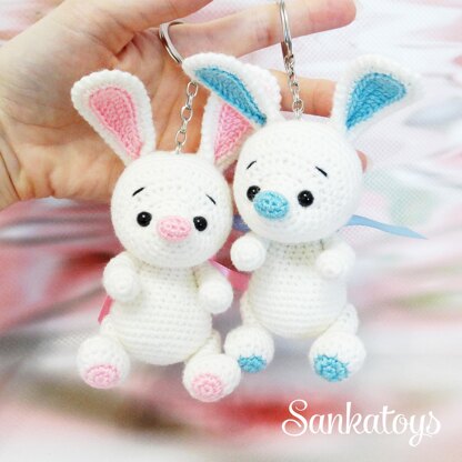 Keychain Little White Bunny