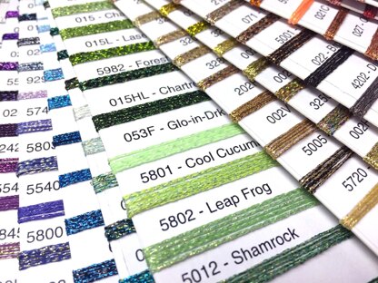 Kreinik Metallic Threads Shade Card